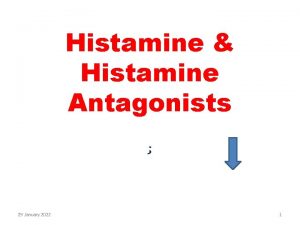 Histamine Histamine Antagonists 29 January 2022 1 Histamine