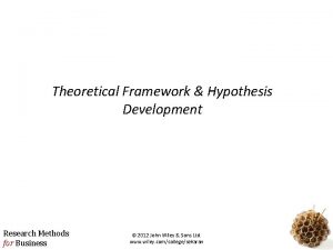 Theoretical Framework Hypothesis Development Research Methods for Business