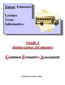 Tercer Trimestre Lectura Texto Informativo Grado 2 Instrucciones