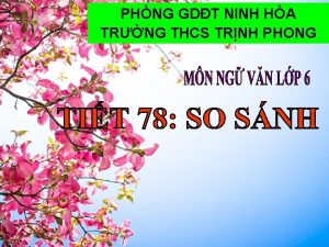 PHNG GDT NINH HA TRNG THCS TRNH PHONG