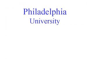 Philadelphia University Philadelphia University Member of Union of