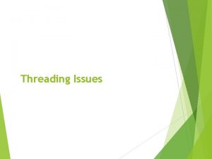 Threading Issues Threading Issues Semantics of fork and