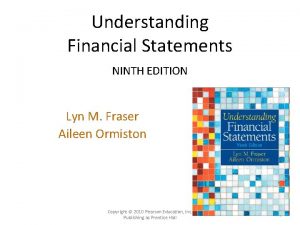 Understanding Financial Statements NINTH EDITION Lyn M Fraser