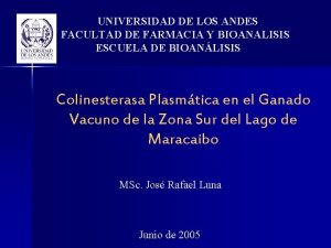 UNIVERSIDAD DE LOS ANDES FACULTAD DE FARMACIA Y