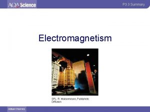 P 3 3 Summary Electromagnetism SPL R Maisonneuve