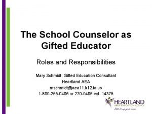 The School Counselor as Gifted Educator Roles and