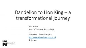 Dandelion to Lion King a transformational journey If