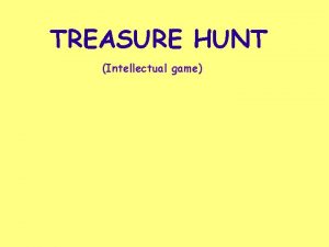 TREASURE HUNT Intellectual game DO YOU KNOW You