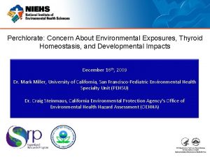 Perchlorate Concern About Environmental Exposures Thyroid Homeostasis and