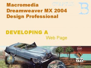 Macromedia Dreamweaver MX 2004 Design Professional DEVELOPING A
