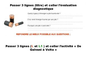 Passer 3 lignes titre et coller lvaluation diagnostique