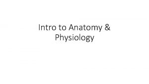 Intro to Anatomy Physiology Anatomy v Physiology Basic