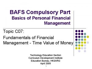 BAFS Compulsory Part Basics of Personal Financial Management