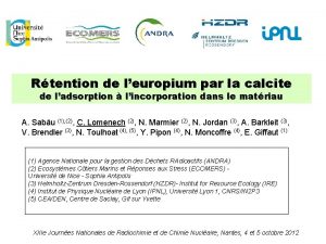 Rtention de leuropium par la calcite de ladsorption