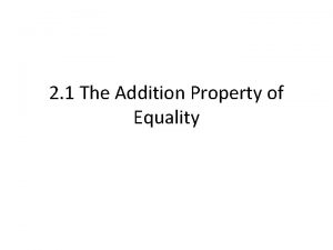 Addition property of equality definition