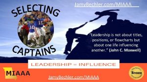 Jamy Bechler comMIAAA Leadership is not about titles