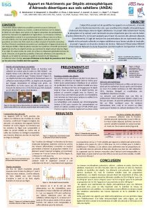 Apport en Nutriments par Dpts atmosphriques dArosols dsertiques