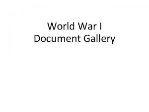 World War I Document Gallery Home Front War