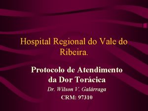 Hospital Regional do Vale do Ribeira Protocolo de