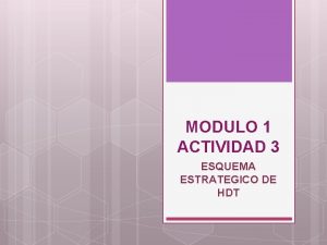 MODULO 1 ACTIVIDAD 3 ESQUEMA ESTRATEGICO DE HDT