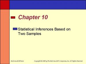 Chapter 10 Statistical Inferences Based on Two Samples