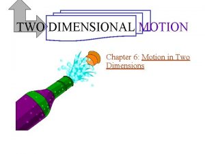 TWO DIMENSIONAL MOTION Chapter 6 Motion in Two