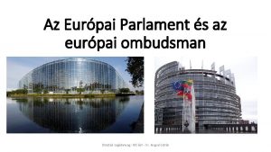 Az Eurpai Parlament s az eurpai ombudsman Oktatsi