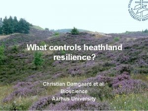 What controls heathland resilience Christian Damgaard et al