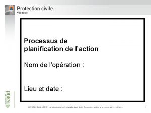 Processus de planification de laction Nom de lopration