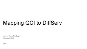 Mapping QCI to Diff Serv Jerome Henry Tim Mapping QCI to Diff Serv Jerome Henry Tim
