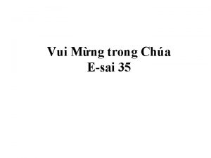 Vui Mng trong Cha Esai 35 I Li