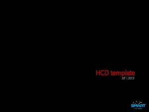 HCD template XE 2013 document map vision concept