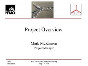 Project Overview Mark Mc Kinnon Project Manager Mark