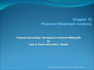 Chapter 13 Financial Statement Analysis Financial Accounting The