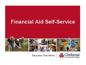 Financial Aid SelfService SelfService Welcome Page Dropdown Menu