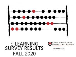 ELEARNING SURVEY RESULTS FALL 2020 December 2020 TIMELINEPROCESS