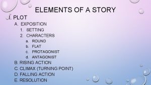 ELEMENTS OF A STORY I PLOT A EXPOSITION