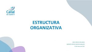 ESTRUCTURA ORGANIZATIVA DIRECCIN DE RECURSOS SUBDIRECCIN RECURSOS HUMANOS