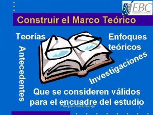 Construir el Marco Terico Teoras Antecedentes Enfoques tericos