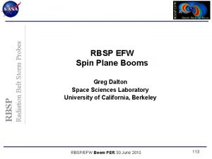Radiation Belt Storm Probes RBSP EFW Spin Plane