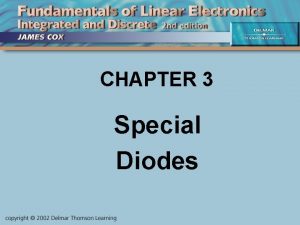 CHAPTER 3 Special Diodes OBJECTIVES Describe and analyze