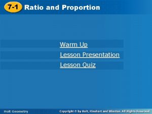 7 1 Ratioand and Proportion Warm Up Lesson