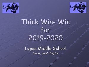 Think Win Win for 2019 2020 Lopez Middle