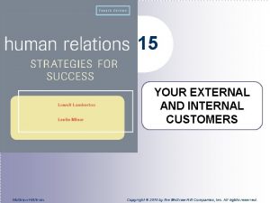 15 YOUR EXTERNAL AND INTERNAL CUSTOMERS Mc GrawHillIrwin