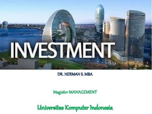 DR HERMAN S MBA Magister MANAGEMENT Universitas Komputer