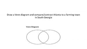 Draw a Venn diagram and comparecontrast Atlanta to