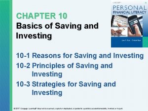 CHAPTER 10 Basics of Saving and Investing 10