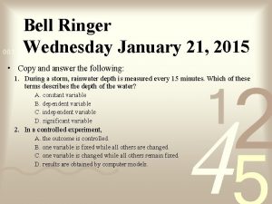 Bell Ringer Wednesday January 21 2015 Copy and