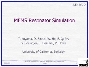 RTH 46JD MEMS Resonator Simulation T Koyama D