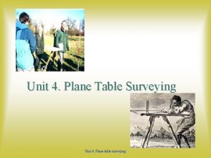 Unit 4 Plane Table Surveying Unit 4 Plane